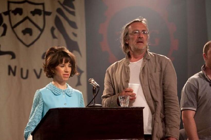 Sally Hawkins and Nigel Cole on the set of "Made in Dagenham."