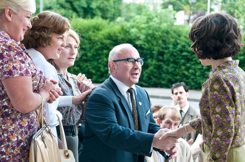 Nicola Duffett as Eileen, Lorraine Stanley as Monica, Geraldine James as Connie, Bob Hoskins as Albert and Sally Hawkins as Rita in "Made in Dagenham."