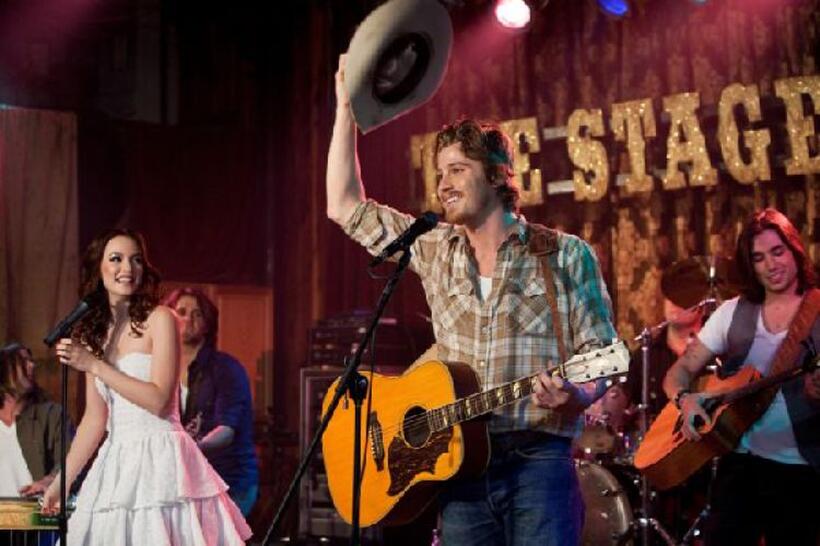 Leighton Meester as Chiles and Garrett Hedlund as Beau in "Country Strong."
