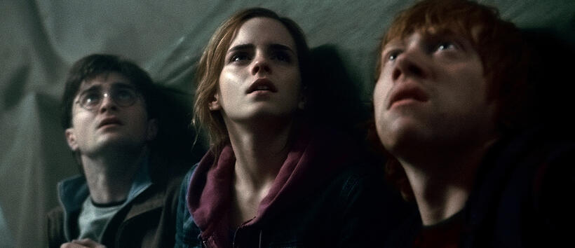 Daniel Radcliffe as Harry Potter, Emma Watson as Hermione Granger and Rupert Grint as Ron Weasley in "Harry Potter and the Deathly Hallows: Part 2."