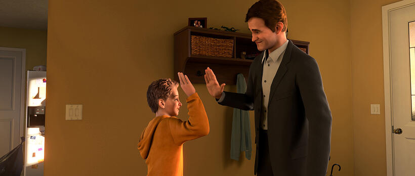 Milo and Milo's Dad in "Mars Needs Moms."