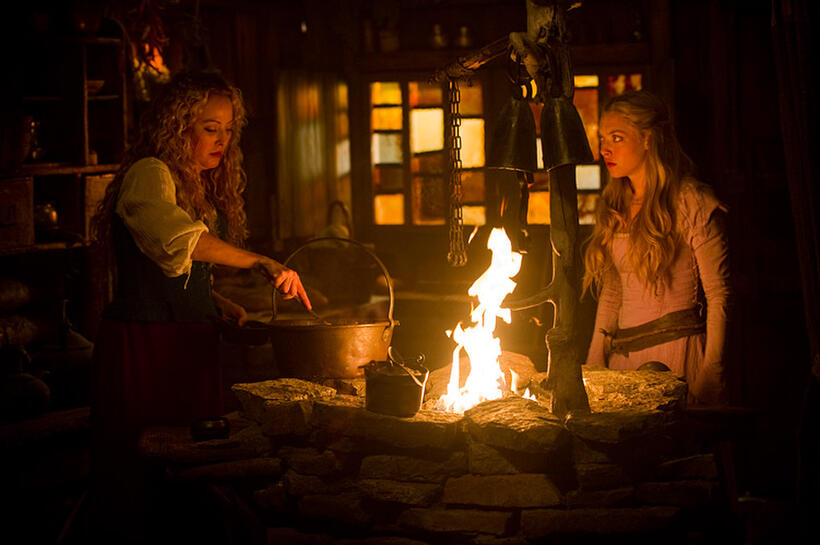 Virginia Madsen as Suzette and Amanda Seyfried as Valerie in "Red Riding Hood."