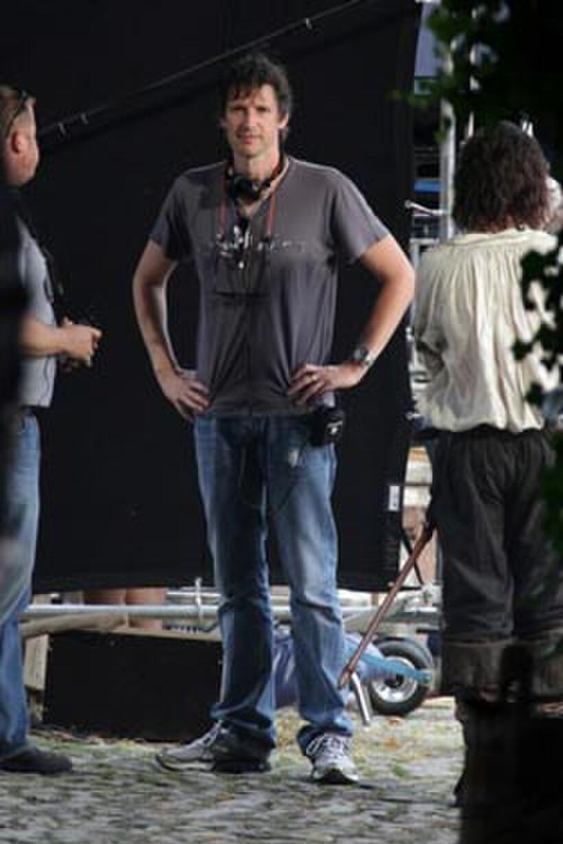 Director Paul W.S. Anderson on the set of "The Three Musketeers"Logan Lerman as D'Artagnan in "The Three Musketeers"