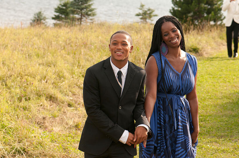 Romeo Miller as Sebastian and Tasha Smith as Shonda in "Jumping the Broom."