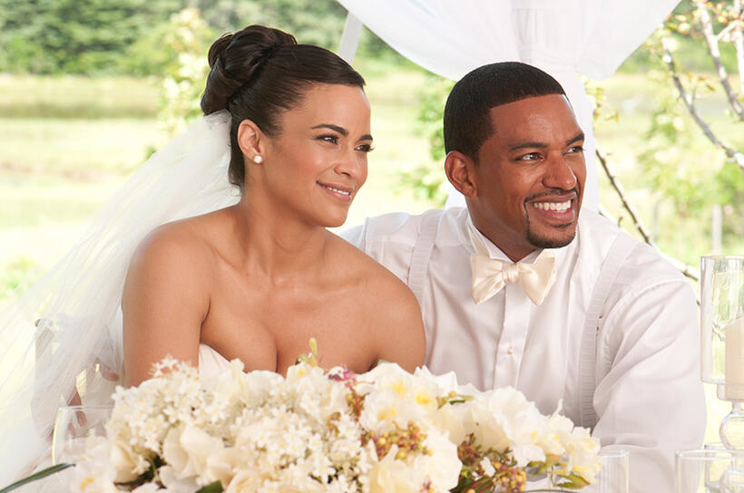 Paula Patton as Sabrina and Laz Alonso as Jason in "Jumping the Broom."