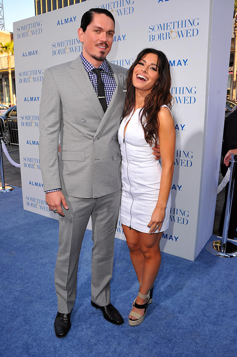 Steve Howey and Sarah Shahi at the premiere of "Something Borrowed."