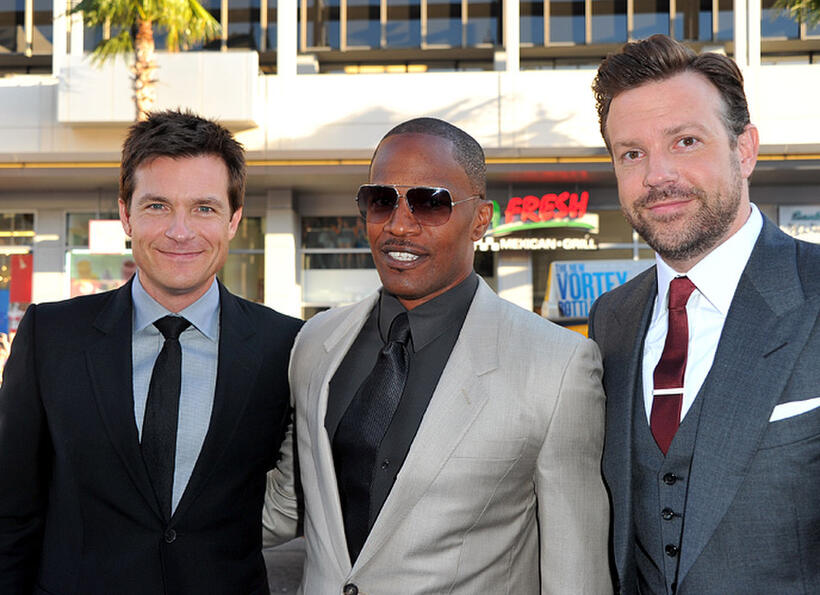 Jason Bateman, Jamie Foxx, and Jason Sudeikis at the California premiere of "Horrible Bosses."