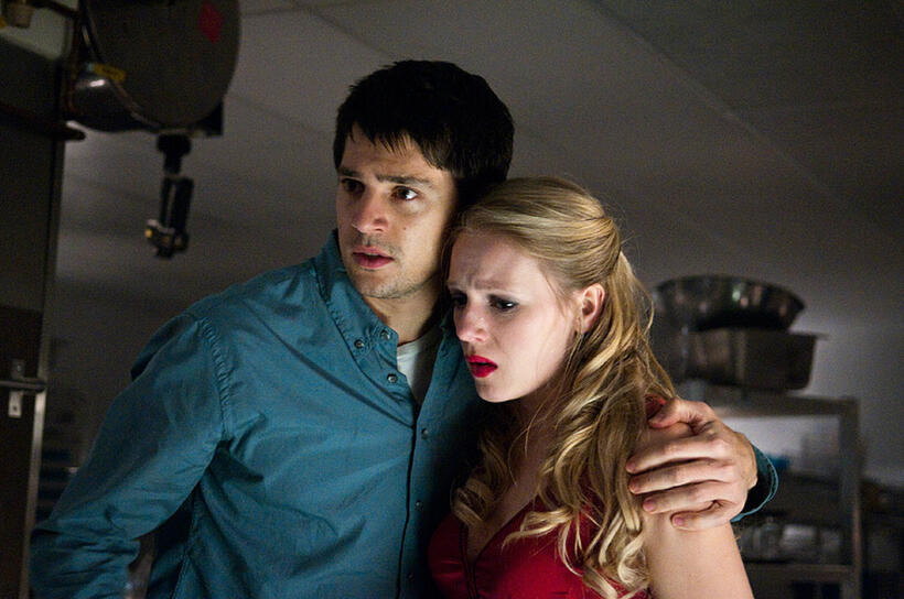 Nicholas D'agosto as Sam and Emma Bell as Molly in "Final Destination 5."