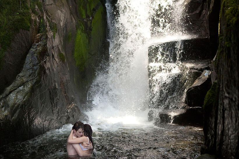 Robert Pattinson as Edward Cullen and Kristen Stewart as Bella Swan "The Twilight Saga: Breaking Dawn - Part 1."