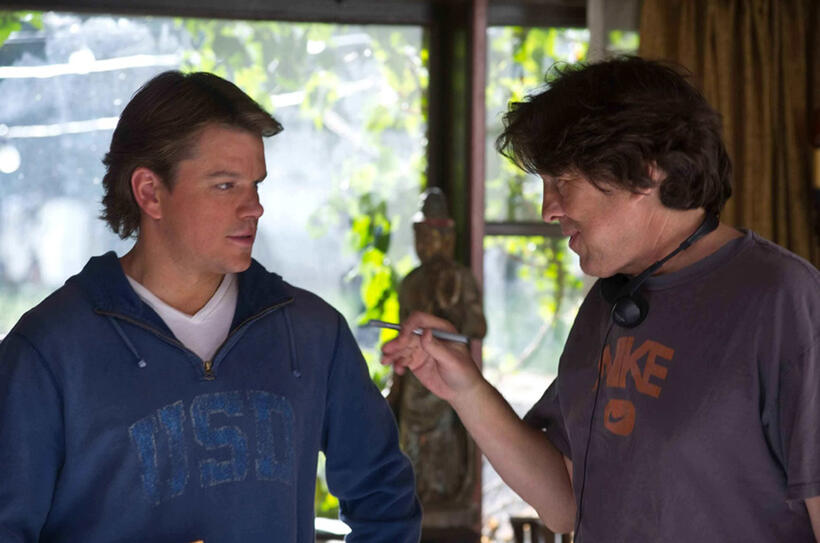 Matt Damon and director Cameron Crowe on the set of "We Bought A Zoo."