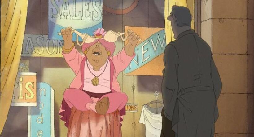 A window salesman and the Illusionist in "The Illusionist."