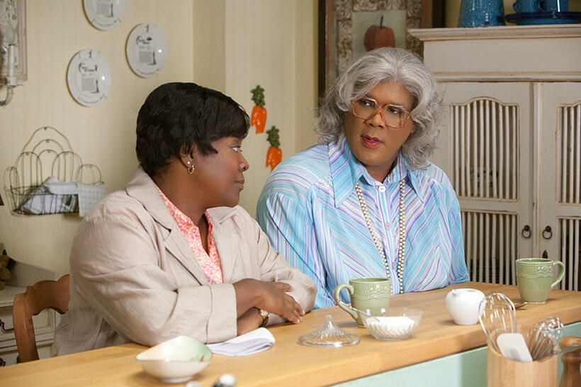 Loretta Devine as Shirley and Tyler Perry as Madea in "Tyler Perry's Madea's Big Happy Family."