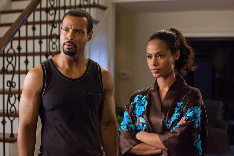 Isaiah Mustafa as Calvin and Shannon Kane as Kimberly in "Tyler Perry's Madea's Big Happy Family."