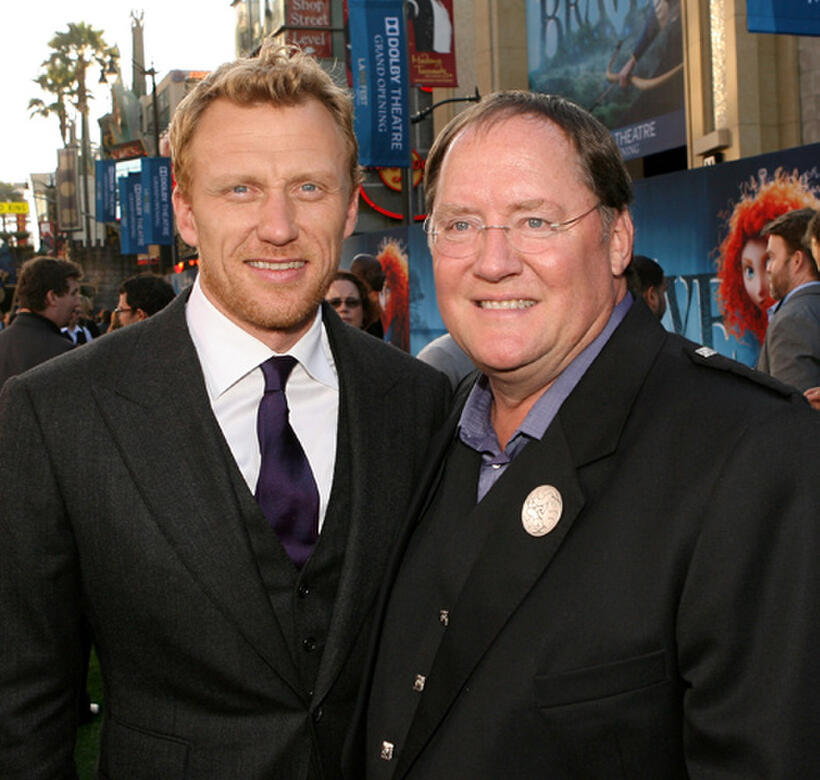 Kevin McKidd and Chief Creation Officer of Pixar Animation Studios John Lasseter at the California premiere of "Brave."
