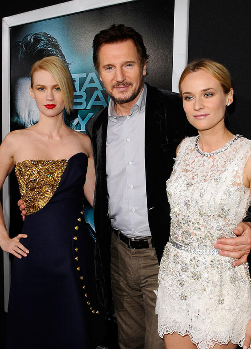 January Jones, Liam Neeson and Diane Kruger at the California premiere of "Unknown."