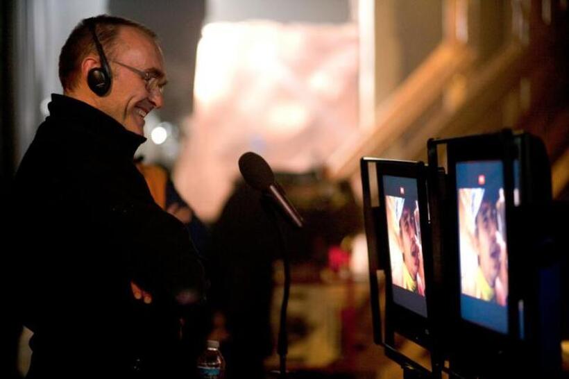 Director Danny Boyle on the set of "127 Hours."