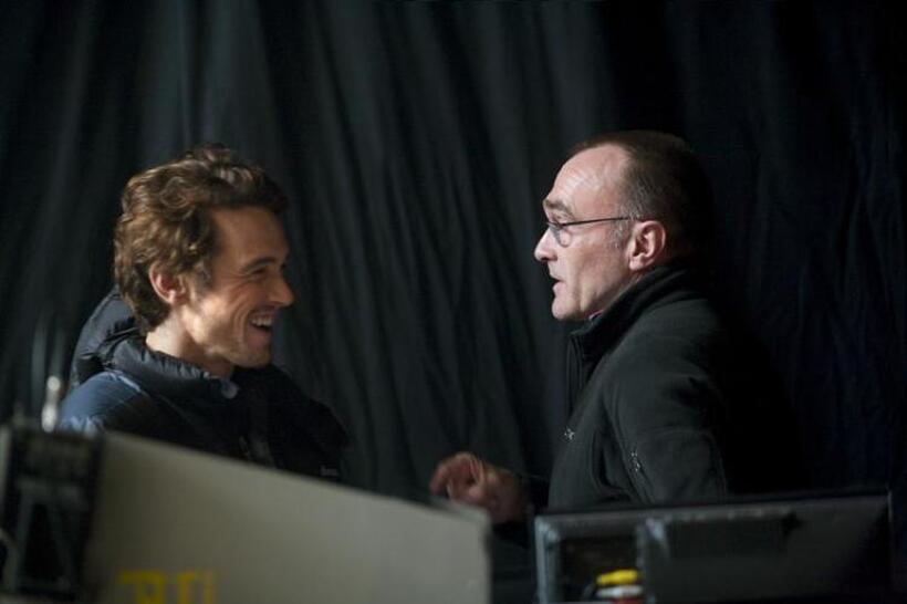 James Franco and director Danny Boyle on the set of "127 Hours."