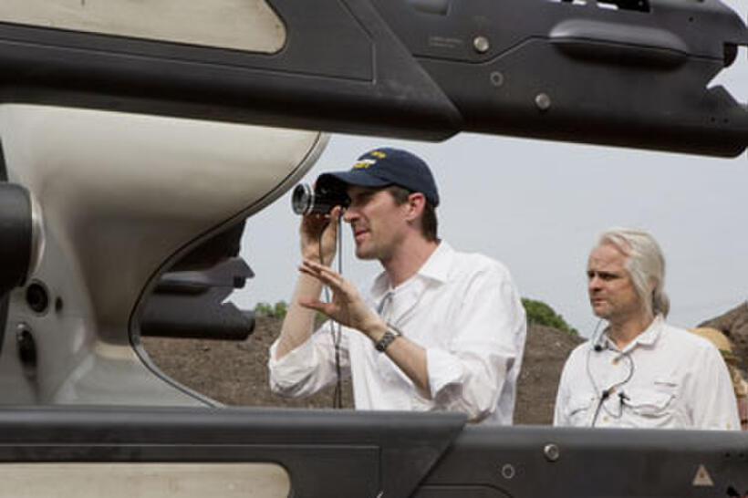 On the set of "Oblivion."