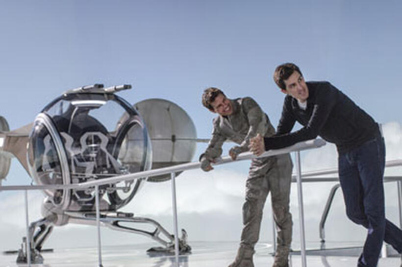 On the set of "Oblivion."