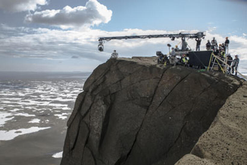 On the set of "Oblivion."
