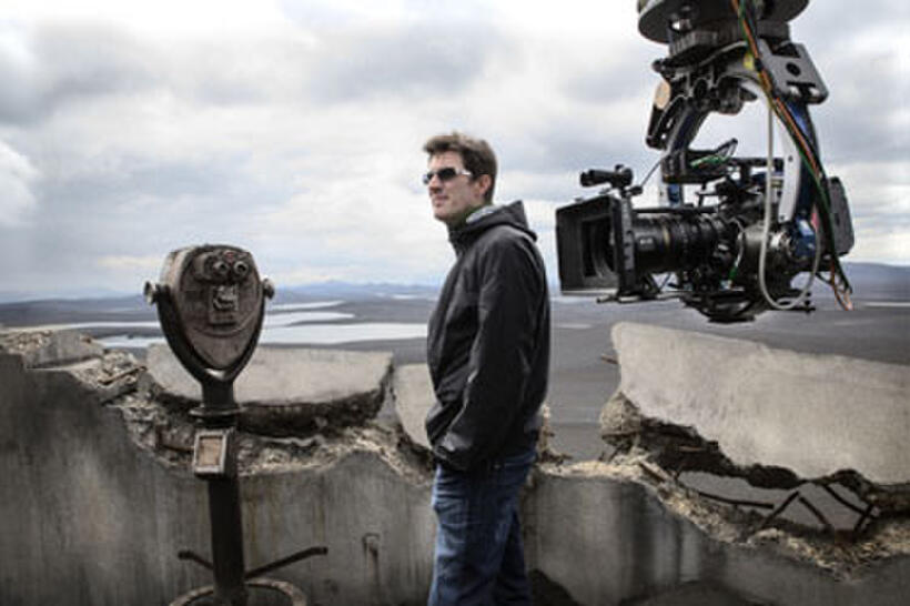 On the set of "Oblivion."