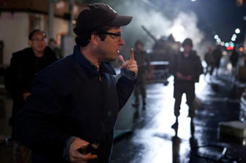 Director J.J. Abrams on the set of "Super 8."