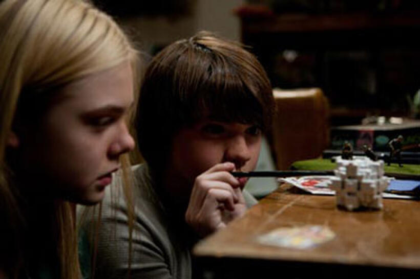 Joel Courtney and Elle Fanning in "Super 8."