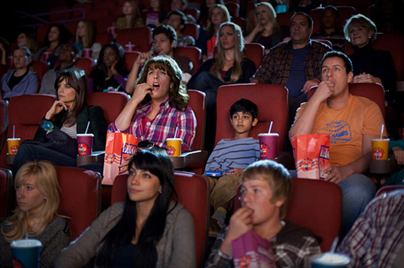 Katie Holmes as Erin, Adam Sandler as Jill, Rohan Chand as Gary and Adam Sandler as Jack in "Jack and Jill."