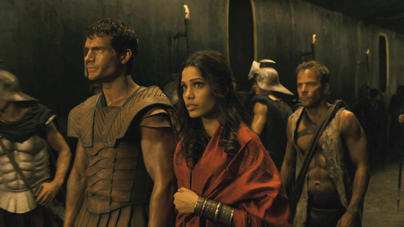 Henry Cavill, Freida Pinto and Stephen Dorff in "Immortals."