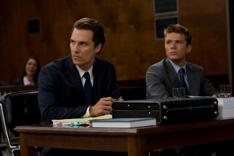 Matthew McConaughey as Mickey Haller and Ryan Phillippe as Louis Roulet in "The Lincoln Lawyer."