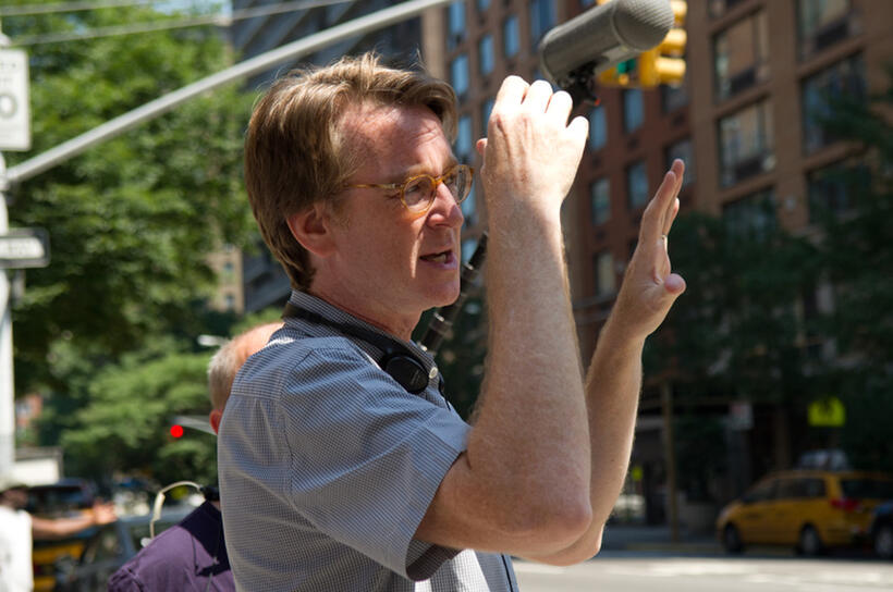 Director David Koepp on the set of "Premium Rush."