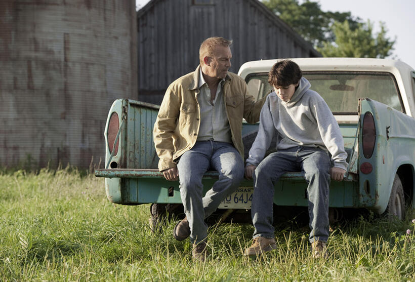 Kevin Costner as Jonathan Kent and Dylan Sprayberry as Clark Kent in "Man of Steel."