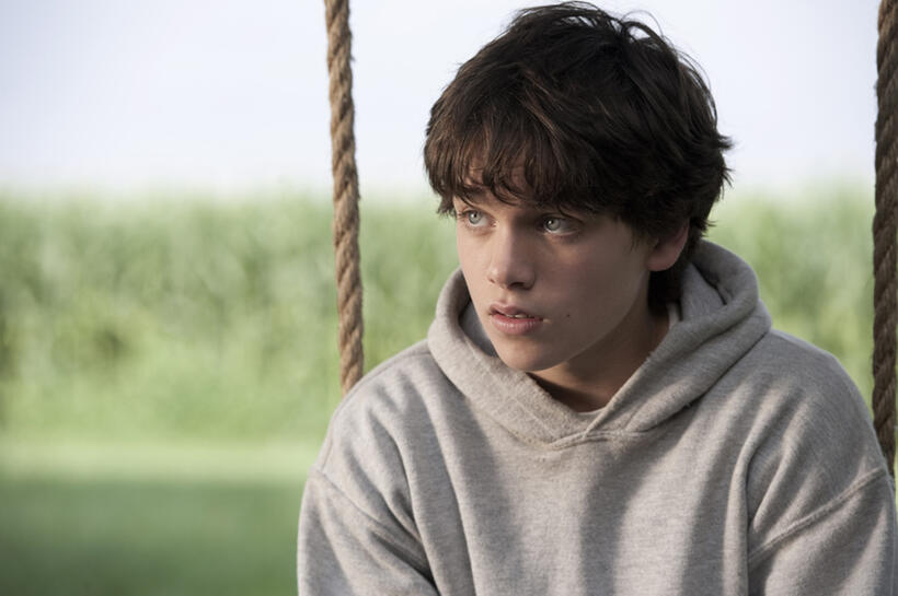 Dylan Sprayberry as Clark Kent in "Man of Steel."
