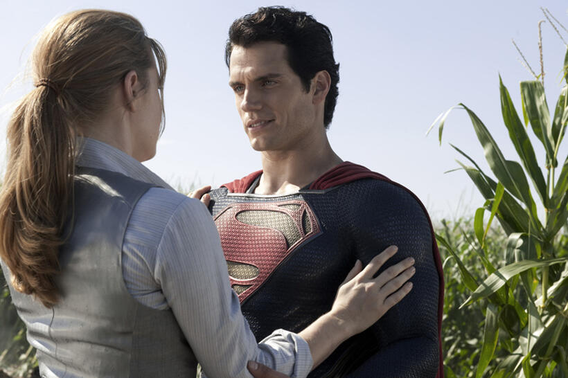 Amy Adams as Lois Lane and Henry Cavill as Superman in "Man of Steel."