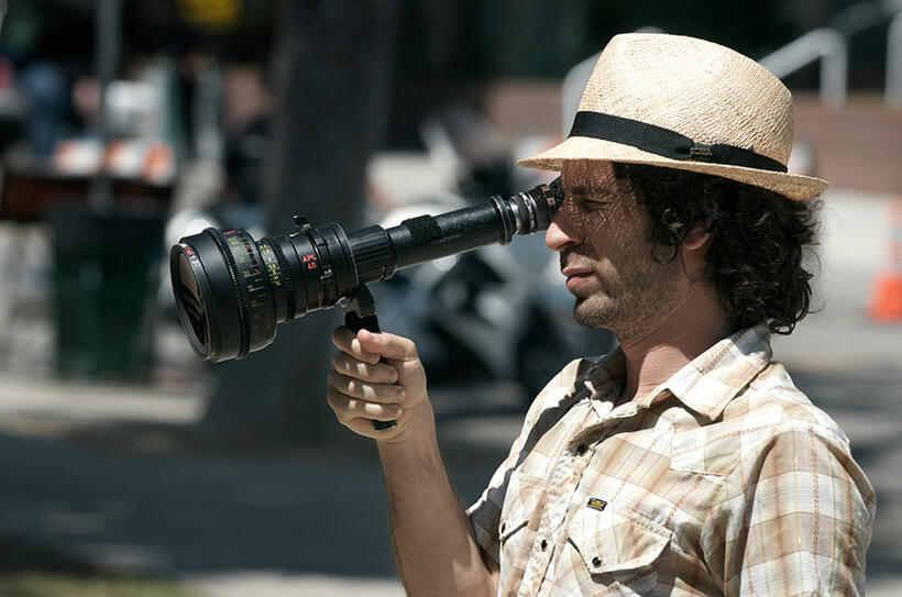 Director Spencer Susser on the set of "Hesher."