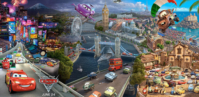 Poster art for "Cars 2."
