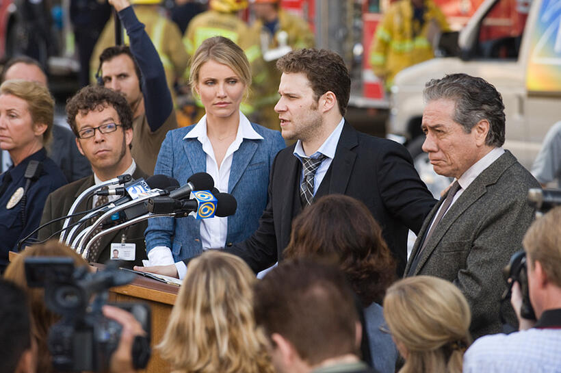 Cameron Diaz, Seth Rogen and Edward James Olmos in "The Green Hornet."