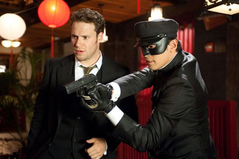 Seth Rogen and Jay Chou in "The Green Hornet."