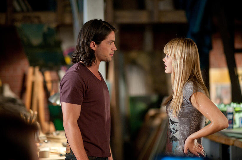 Thomas McDonell and Aimee Teegarden in "Prom."