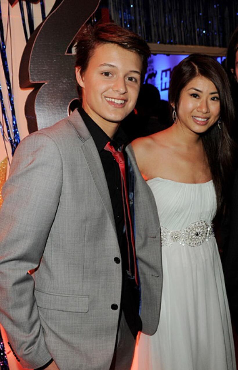 Nolan Sotillo and Yin Chang at the California premiere of "Prom."