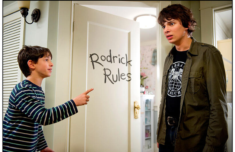 Zachary Gordon as Greg Heffley and Devon Bostick as Rodrick in "Diary of a Wimpy Kid 2: Rodrick Rules."