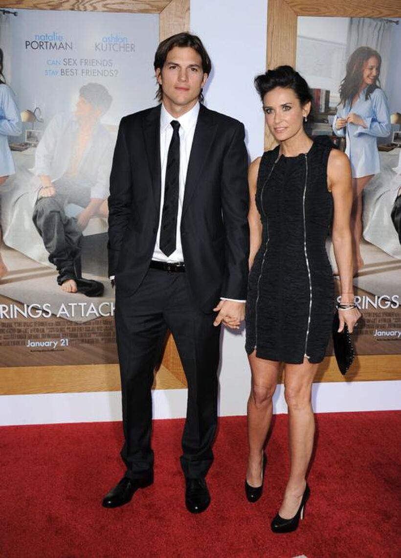 Ashton Kutcher and Demi Moore at the California premiere of "No Strings Attached."