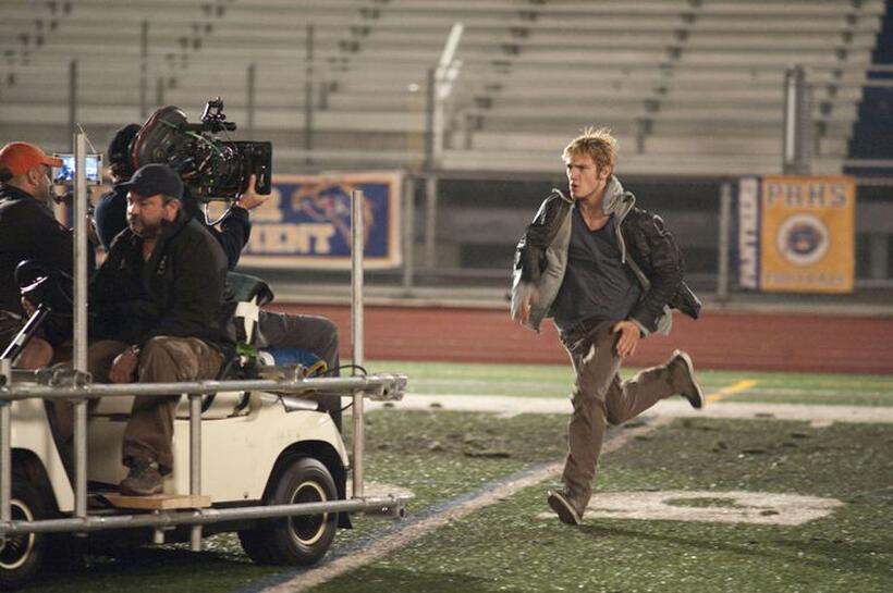 Alex Pettyfer on the set of "I Am Number Four."