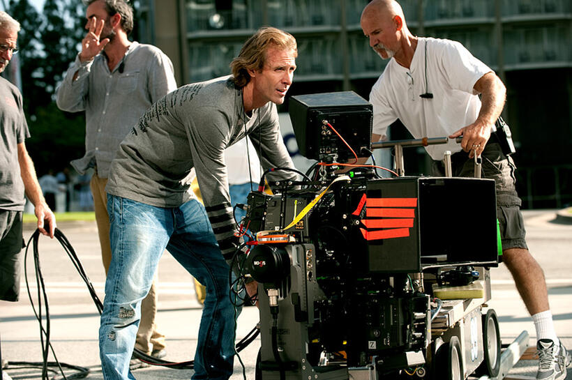 Director/Executive Producer Michael Bay on the set of "Transformers: Dark of the Moon."