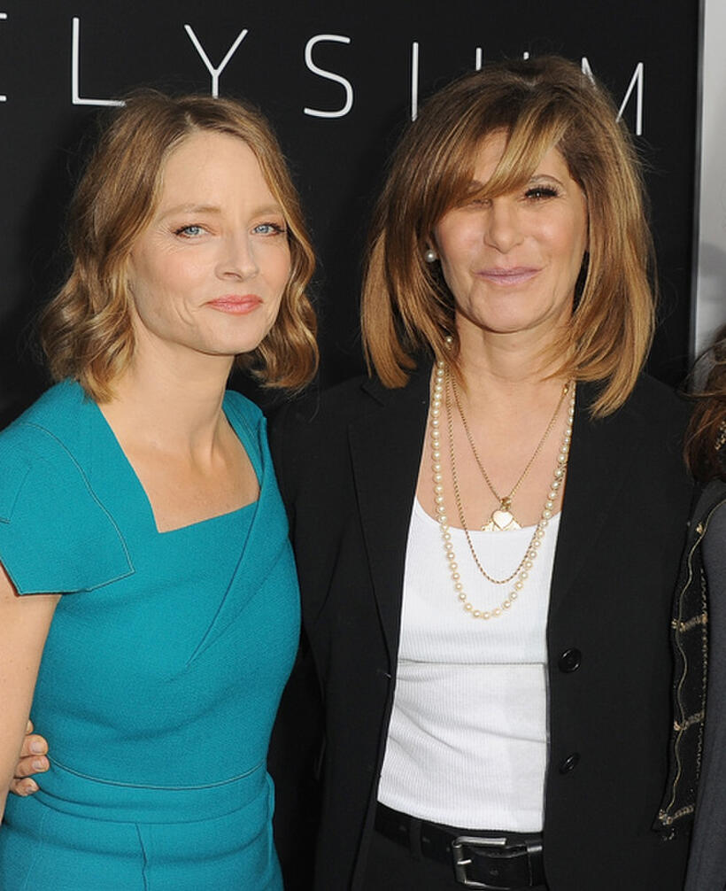 Jodie Foster and Amy Pascal at the California premiere of "Elysium."