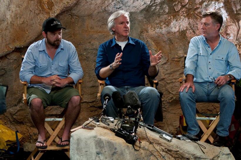 Executive Producer James Cameron on the set of "Sanctum."