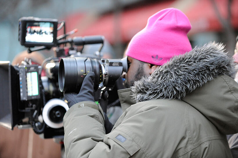 Director Steve McQueen on the set of "Shame (2011)."