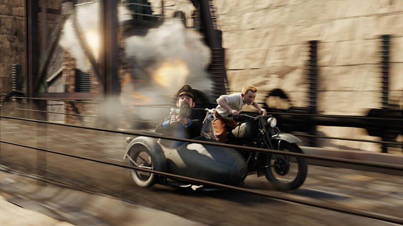 A scene from "The Adventures of Tintin."