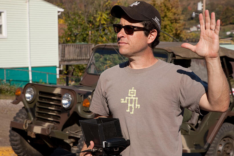 Director/writer/producer J.J. Abrams on the set of "Super 8."