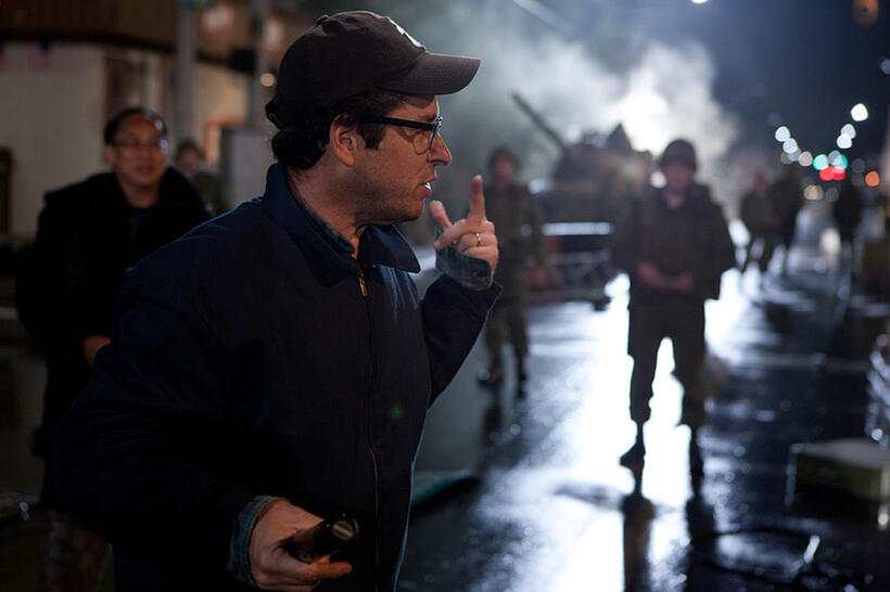 Director/writer/producer J.J. Abrams on the set of "Super 8."